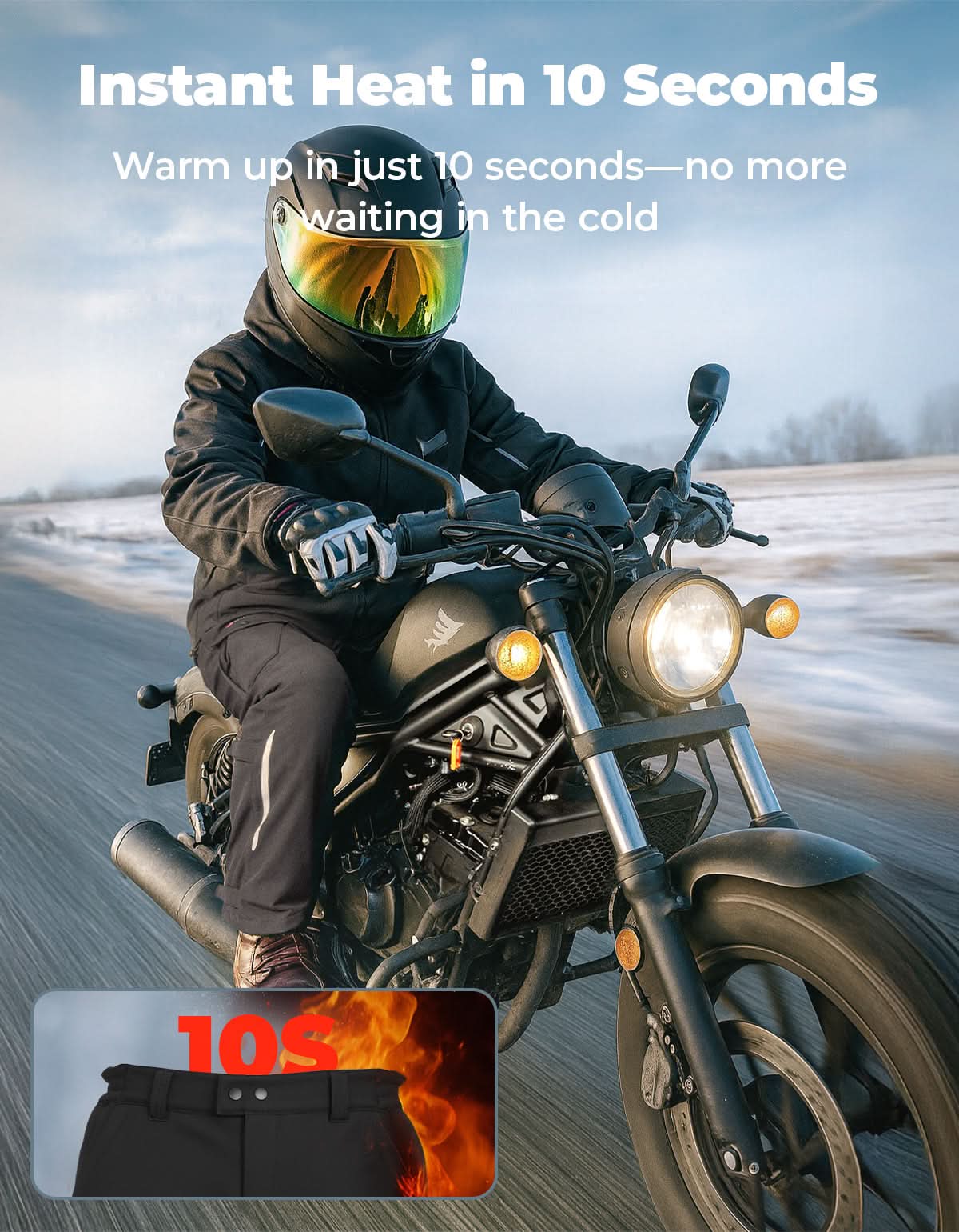 Men’s Heated Motorcycle Pants with 10000mAh Battery and Armor