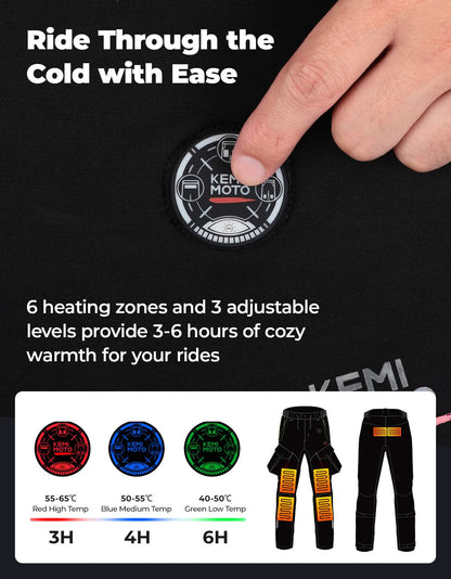 Men’s Heated Motorcycle Pants with 10000mAh Battery and Armor