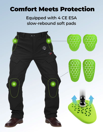 Men’s Heated Motorcycle Pants with 10000mAh Battery and Armor