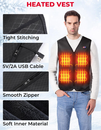 Electric Heated Vest for Men Winter Hunting (No Battery)