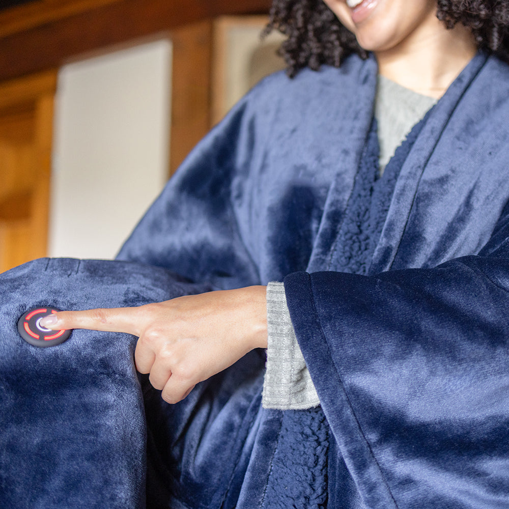 Heated Sherpa Wearable Throw