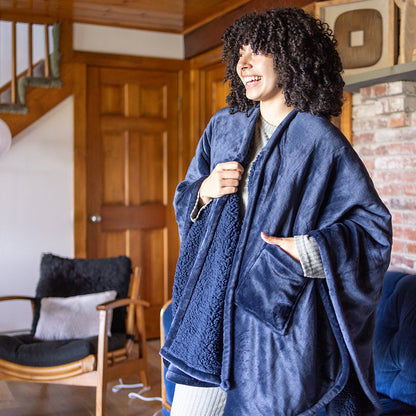 Heated Sherpa Wearable Throw