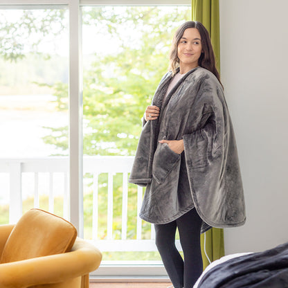 Heated Sherpa Wearable Throw