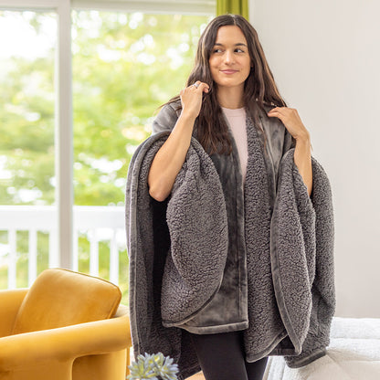 Heated Sherpa Wearable Throw