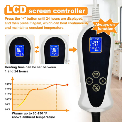 Extra Large Waterproof Heated Dog Bed Mat - Electric Pet Warmer