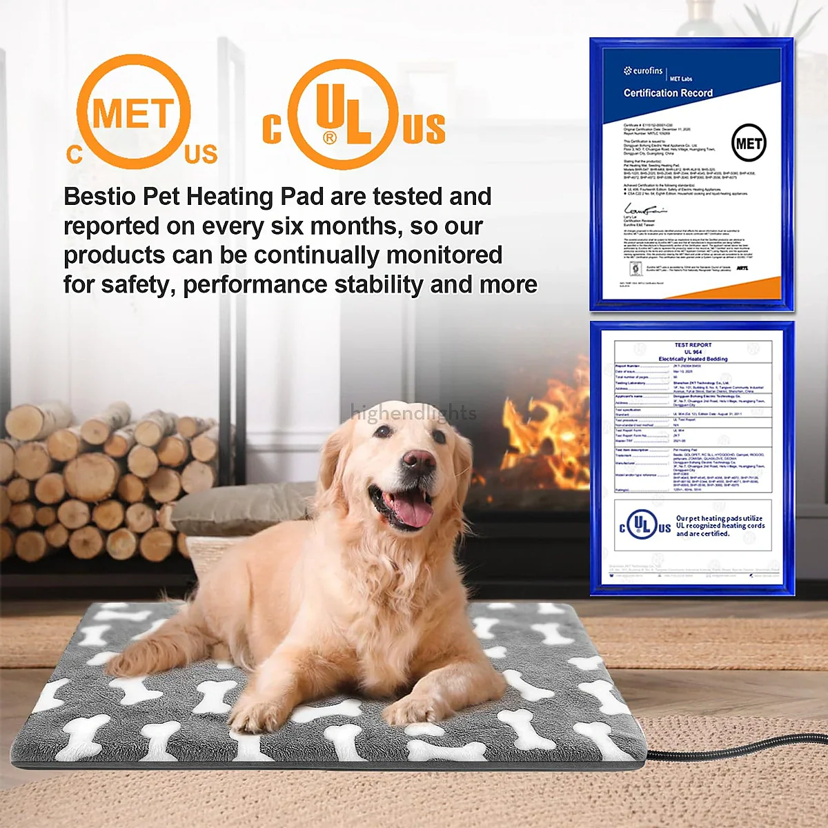Extra Large Waterproof Heated Dog Bed Mat - Electric Pet Warmer