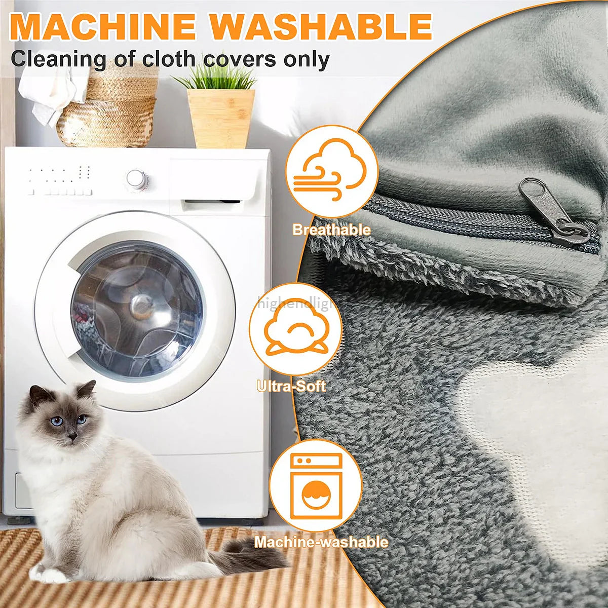 Extra Large Waterproof Heated Dog Bed Mat - Electric Pet Warmer