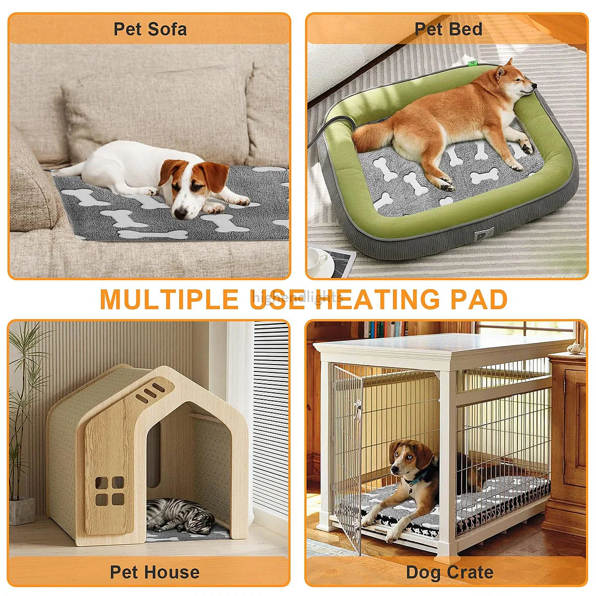 Extra Large Waterproof Heated Dog Bed Mat - Electric Pet Warmer