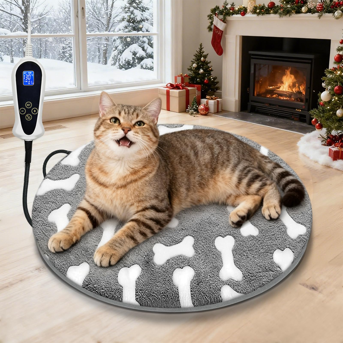 Extra Large Waterproof Heated Dog Bed Mat - Electric Pet Warmer