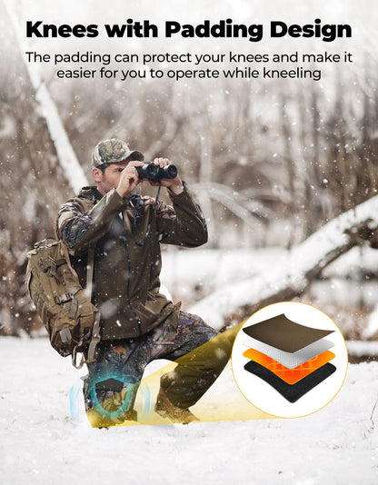 Heated Pants Padded Knees Design for Hunting Hiking Camping