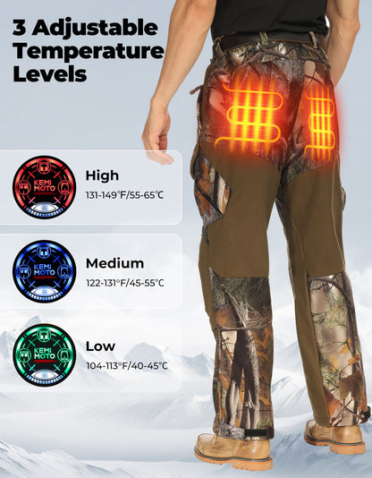 Heated Pants Padded Knees Design for Hunting Hiking Camping