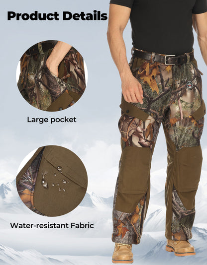 Heated Pants Padded Knees Design for Hunting Hiking Camping