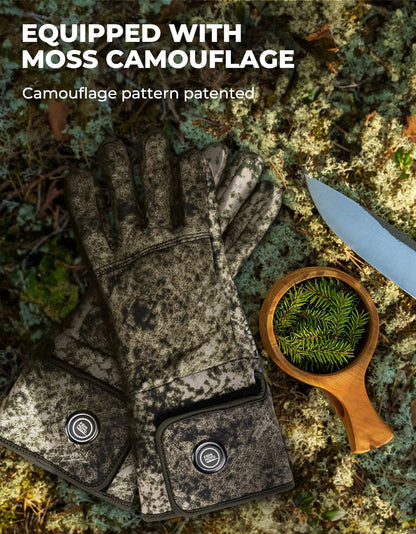 Camo Heated Hunting Gloves Men Women Touchscreen with 2 Batteries
