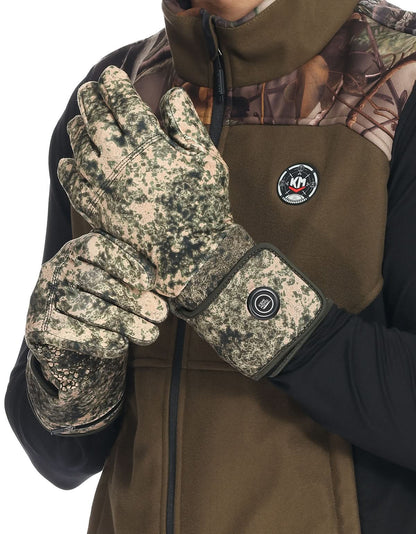 Camo Heated Hunting Gloves Men Women Touchscreen with 2 Batteries