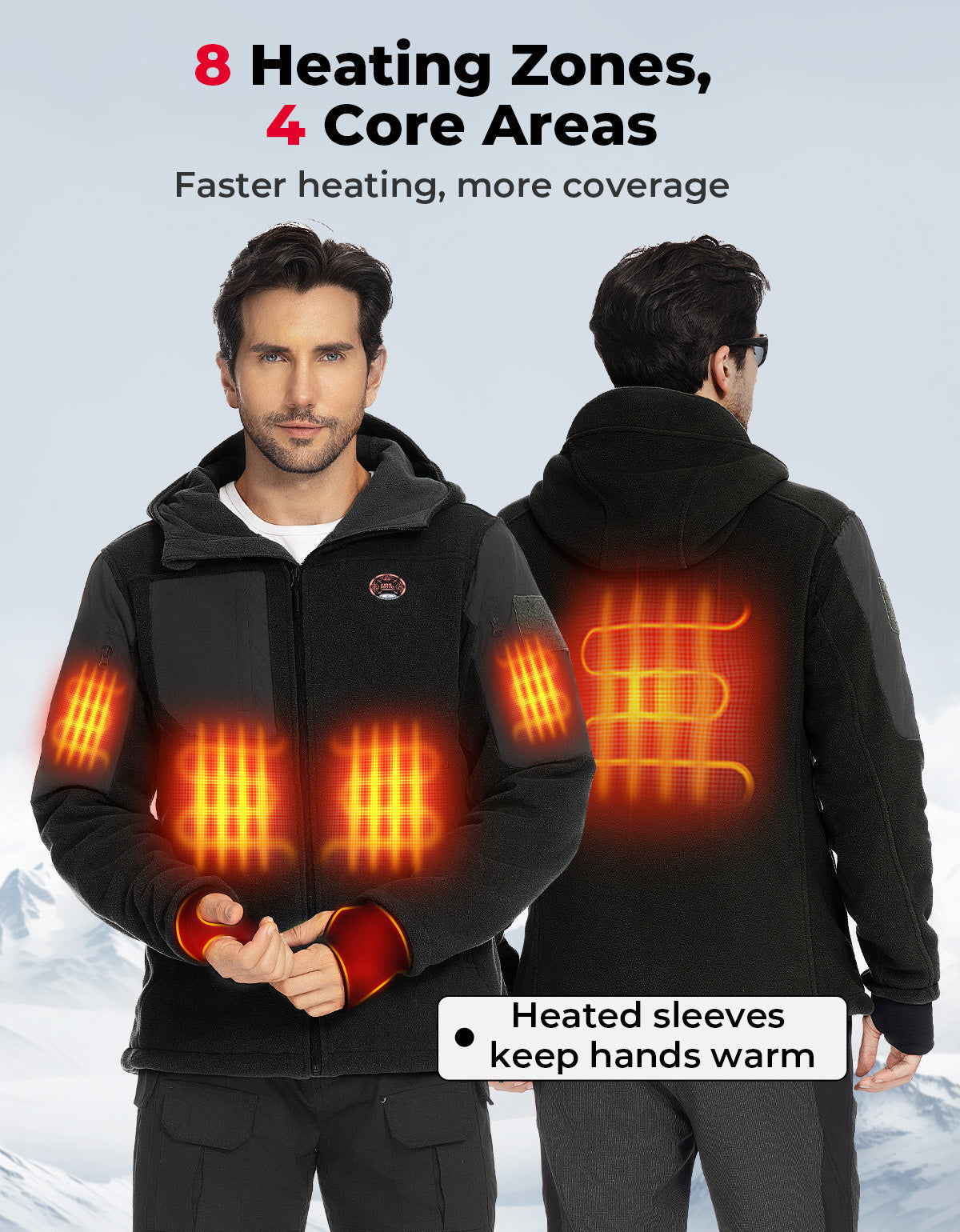 Heated Jacket with 12V 20000mAh Battery Pack