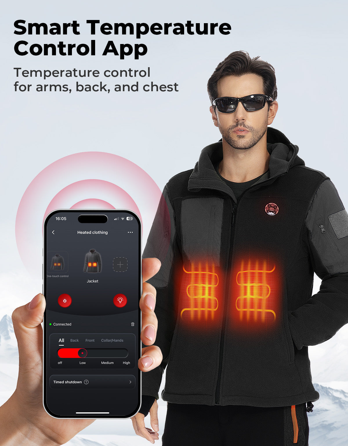 Heated Jacket with 12V 20000mAh Battery Pack
