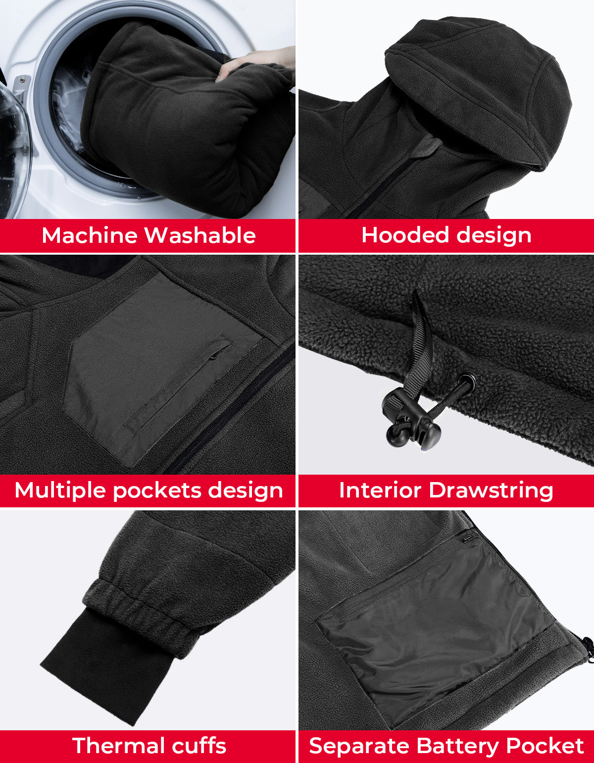 Heated Jacket with 12V 20000mAh Battery Pack