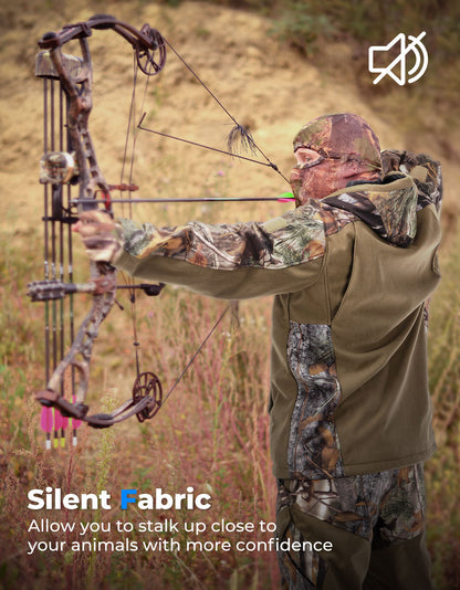 Hooded Heated Camo Jackets with Battery Pack for Hunting Outdoor Hiking