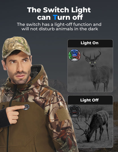 Hooded Heated Camo Jackets with Battery Pack for Hunting Outdoor Hiking