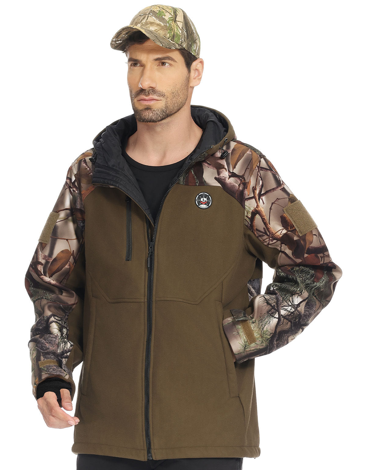Hooded Heated Camo Jackets with Battery Pack for Hunting Outdoor Hiking