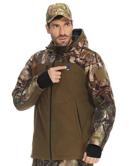 Hooded Heated Camo Jackets with Battery Pack for Hunting Outdoor Hiking