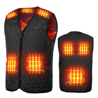 Heated Vest for Men Winter V-Neck Quilted Puffer Jacket (Batteries Not Included)