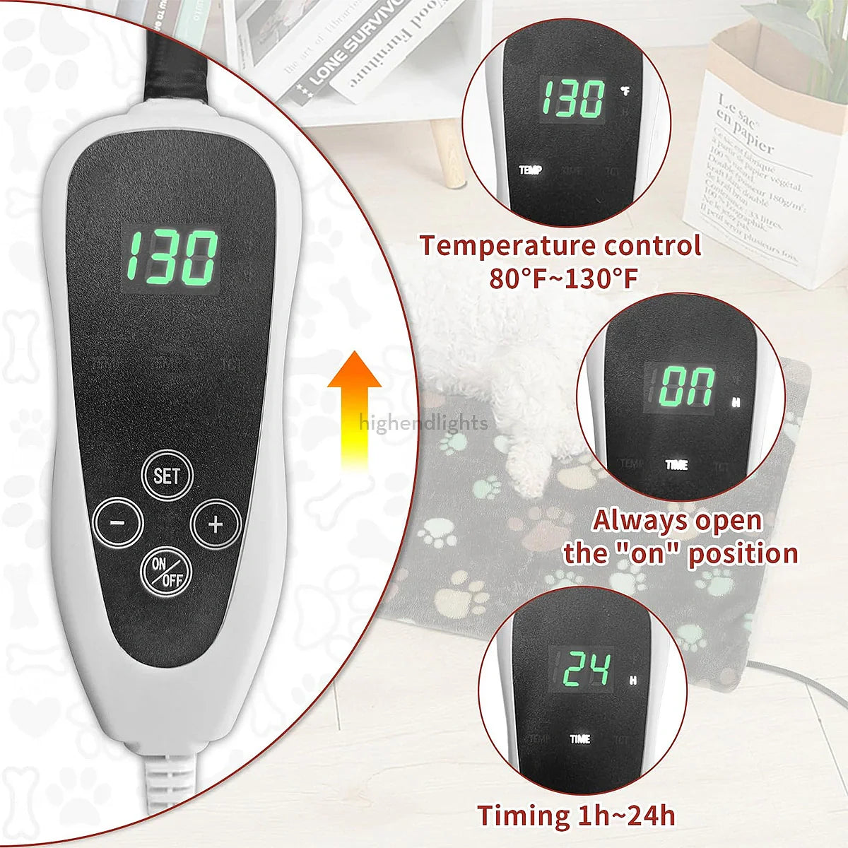 Adjustable Heated Dog Bed with Washable Cover for Warmth & Comfort