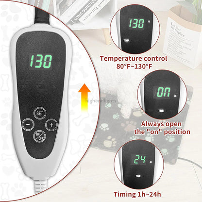 Adjustable Heated Dog Bed with Washable Cover for Warmth & Comfort