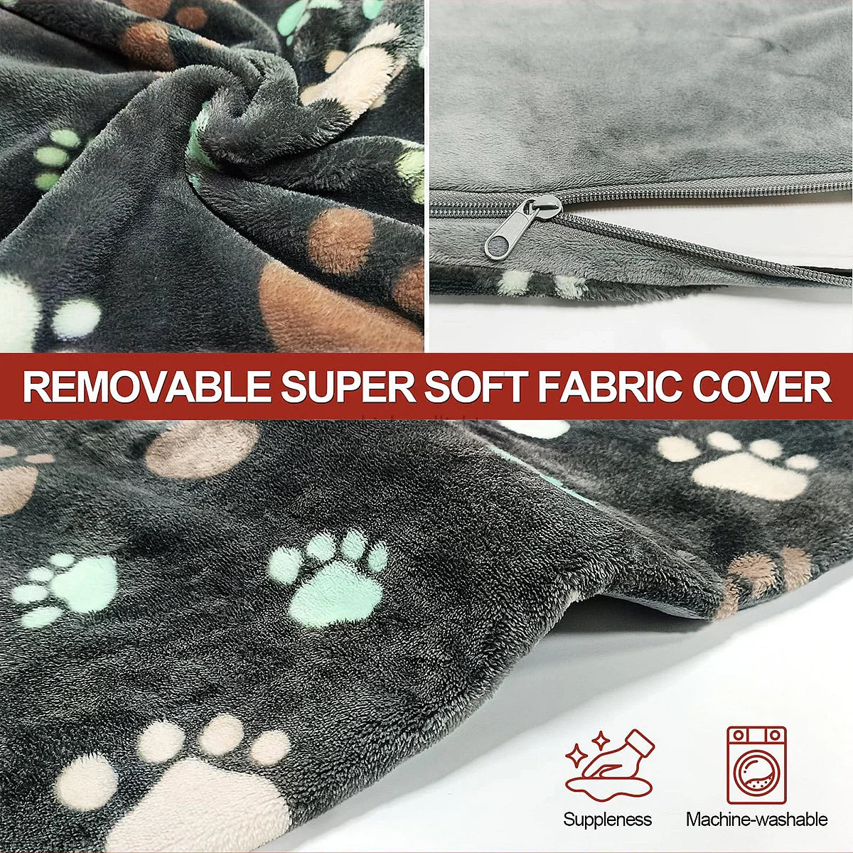 Adjustable Heated Dog Bed with Washable Cover for Warmth & Comfort