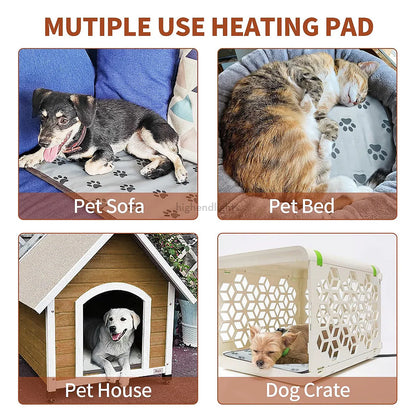 Adjustable Heated Dog Pad with Waterproof Cover for Comfort & Warmth
