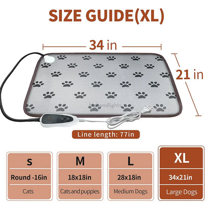 Adjustable Heated Dog Pad with Waterproof Cover for Comfort & Warmth