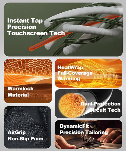 Rechargeable Heated Touch Screen Gloves for Winter Warmth