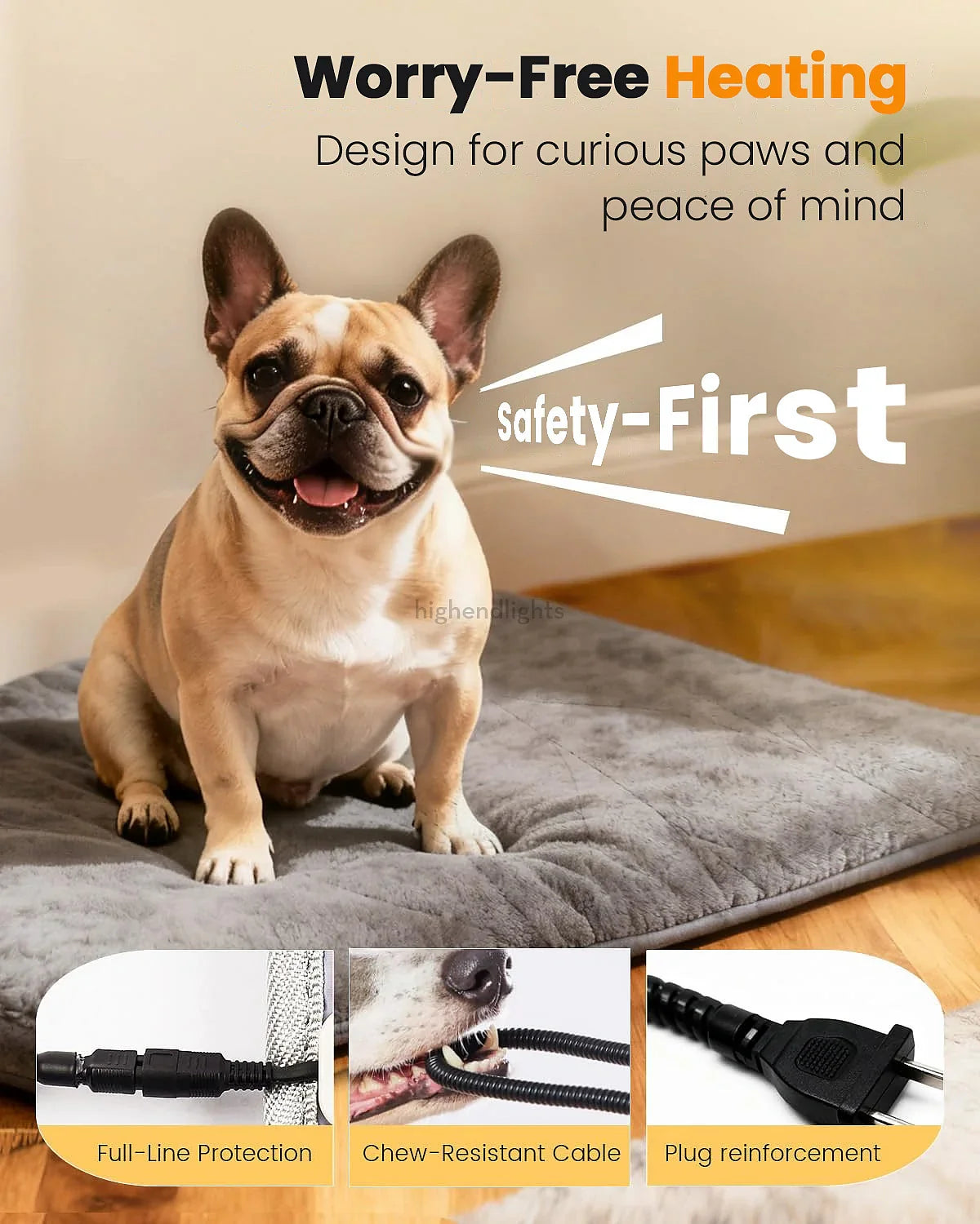 Electric Heated Pet Bed Mat for Dogs and Cats - Warm Indoor Comfort