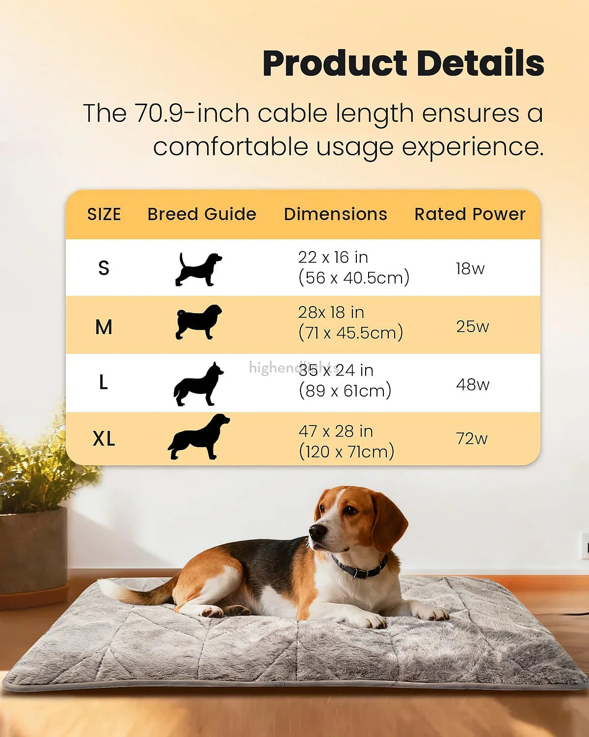 Electric Heated Pet Bed Mat for Dogs and Cats - Warm Indoor Comfort