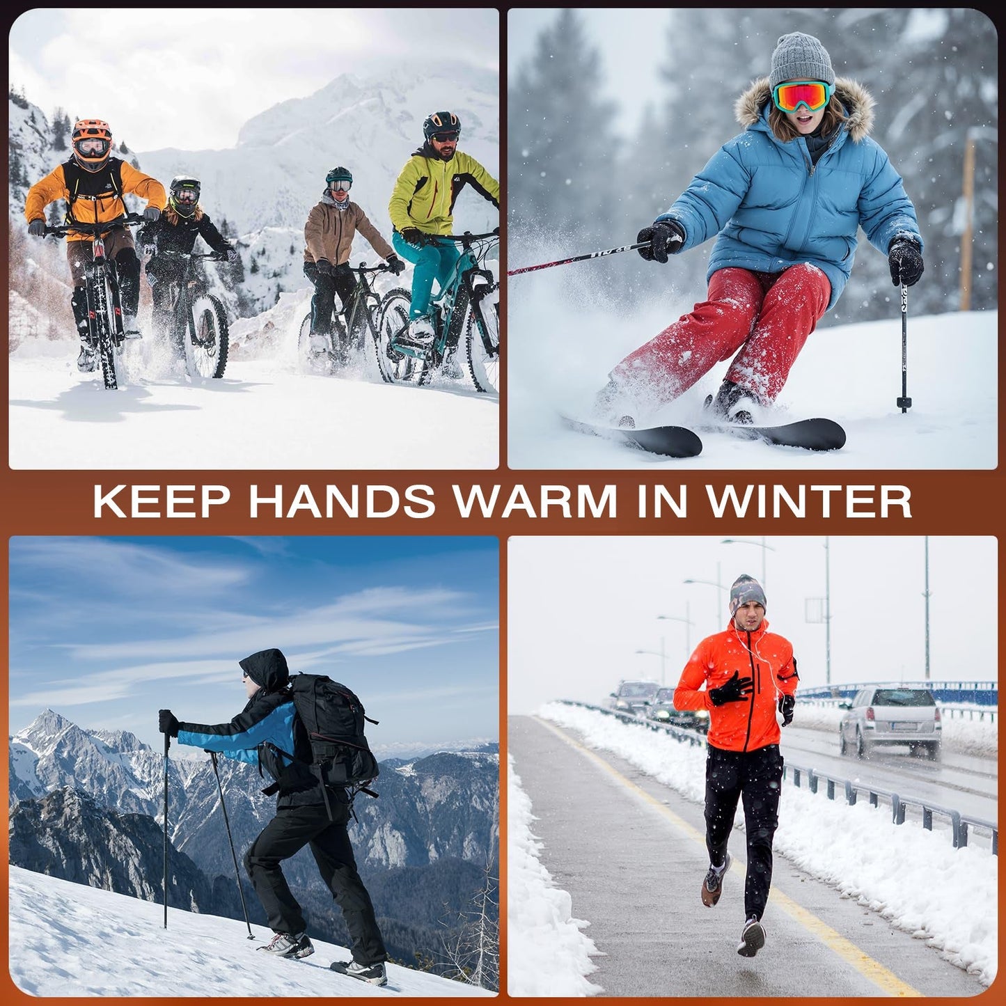 Rechargeable Heated Gloves for Winter Sports & Outdoor Activities