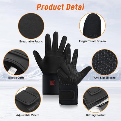 Rechargeable Heated Winter Gloves for Outdoor Sports & Activities