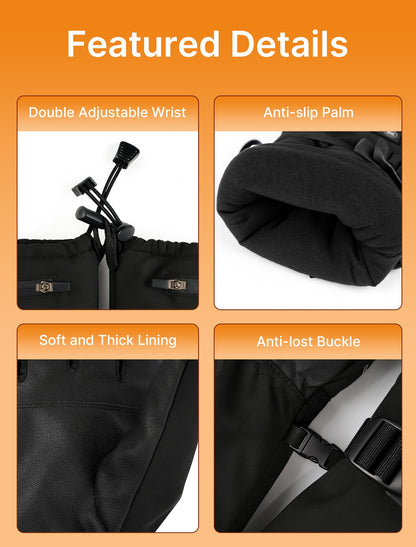 Rechargeable Waterproof Heated Gloves with Touchscreen for Winter