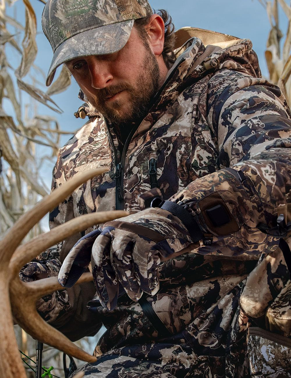 Rechargeable Waterproof Camo Heated Gloves for Winter Outdoor Activities