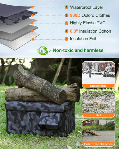 Heated Outdoor Cat House - Insulated Weatherproof Winter Shelter with Pad