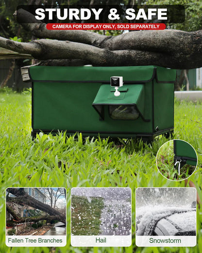 Insulated Heated Cat House for Outdoor Winter Shelter with Heating Pad